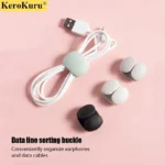 Flexible silicone cable organizer ties for USB and headphone cords