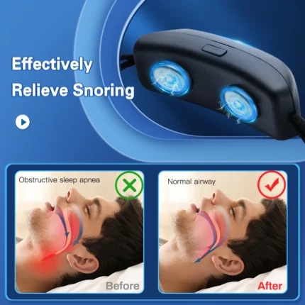 Smart Anti Snoring Device with AI sensors and ear straps.