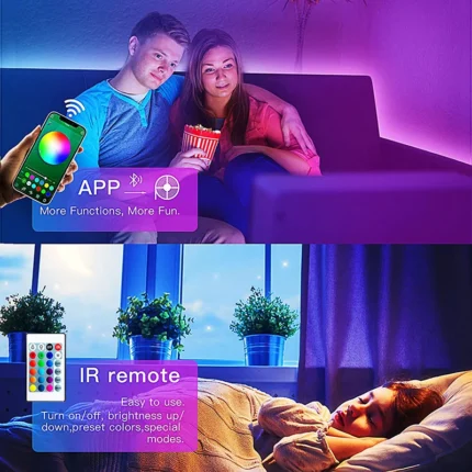 RGB LED strip lights for TV backlighting and smart home decor