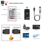 RGB LED strip lights for TV backlighting and smart home decor