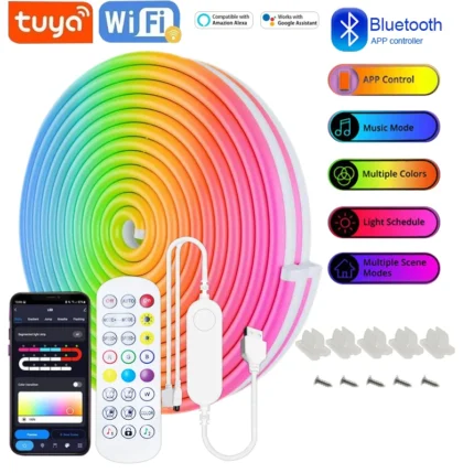Flexible RGB neon rope light with smart app control