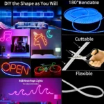 Flexible RGB neon rope light with smart app control