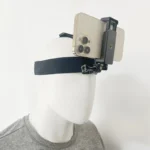 Smartphone POV head mount strap for hands-free vlogging.