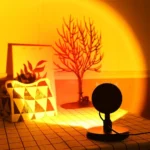 Sunset projection lamp with 6 interchangeable color filters for aesthetic decor