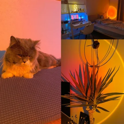 Sunset lamp projector with 16 color modes and remote