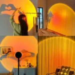 Sunset lamp projector with 16 color modes and remote