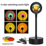 Sunset lamp projector with 16 color modes and remote