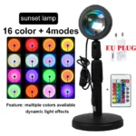 Sunset lamp projector with 16 color modes and remote