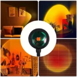 Sunset projection lamp with adjustable aluminum stand for bedroom decor