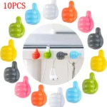 Thumbs Up Adhesive Hooks Multi-Color Cable Organizer Clips