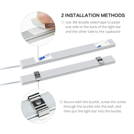 Touchless LED under cabinet light bar with hand sweep sensor
