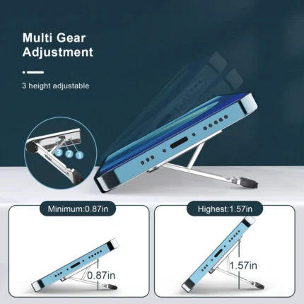 Ultra-thin adjustable metal kickstand for phone and tablet