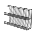 Black wire mesh under desk cable management tray