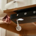 Under-desk metal cable management tray for power strips