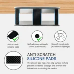 Under-desk device mount and vertical laptop stand organizer