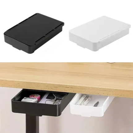 Self-adhesive under desk pull-out drawer for hidden storage
