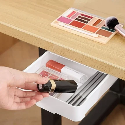 Self-adhesive under desk pull-out drawer for hidden storage