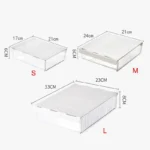 Under desk slide-out drawer organizer with clear office supplies