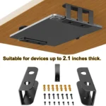 Heavy-duty black metal under desk wall mount kit