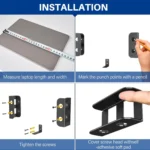 Heavy-duty black metal under desk wall mount kit