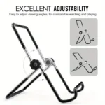 Universal mobile device stand holding smartphone for online shopping