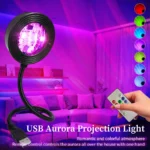 USB Aurora Projection Light with flexible gooseneck and remote control