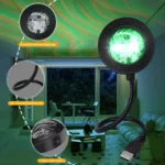 USB Aurora Projection Light with flexible gooseneck and remote control
