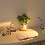 Sunset projection lamp with flexible gooseneck plugged into USB