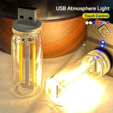 Multi-color USB atmosphere light with retro ceramic LED filament