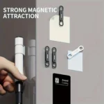 Versatile magnetic organizer clip holding cable on non-metal surface
