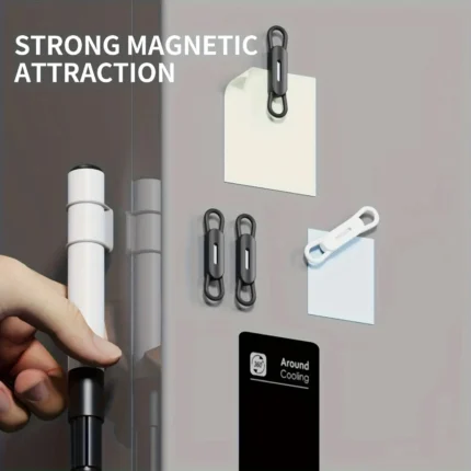 Versatile magnetic organizer clip holding cable on non-metal surface