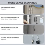 Versatile magnetic organizer clip holding cable on non-metal surface