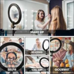 10-inch LED ring light kit with phone holder and tripod