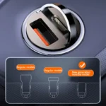 100W dual port fast car charger with USB-C and USB-A.