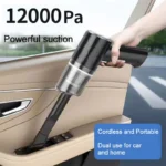 Cordless handheld car vacuum with 12000Pa suction for detail cleaning