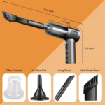 Cordless handheld car vacuum with 12000Pa suction for detail cleaning