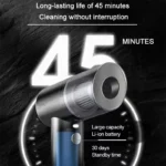 Cordless handheld car vacuum with 12000Pa suction for detail cleaning