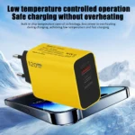 Yellow 120W GaN triple-port USB-C USB-A fast charger