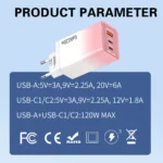 120W GaN multi-port USB-C fast charger for devices