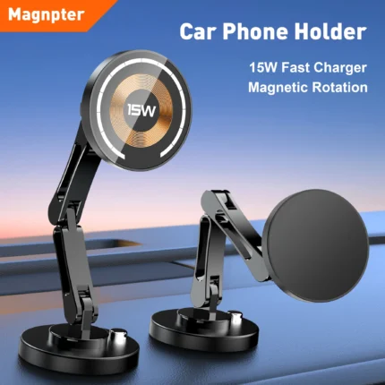 15W magnetic wireless car charger dashboard mount