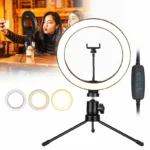26cm LED ring light with phone holder and tripod