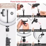 26cm Dimmable LED Ring Light with Phone Holder and Tripod