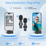Dual wireless lavalier microphone system for smartphone recording