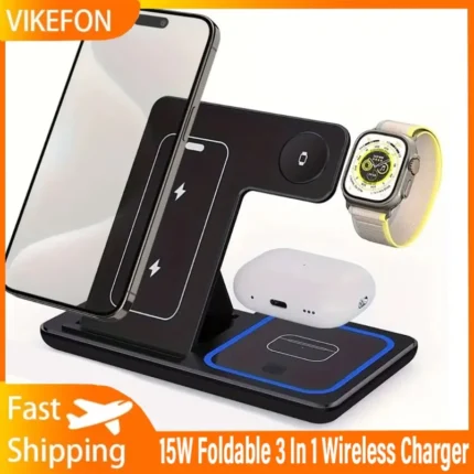 3-in-1 foldable wireless charger for iPhone, Apple Watch, AirPods