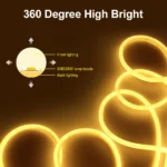 Flexible 360 degree round LED neon strip light in multiple vibrant colors