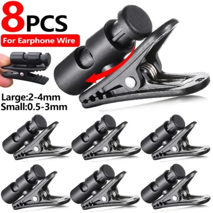 360° rotating earphone cable clip for clothing
