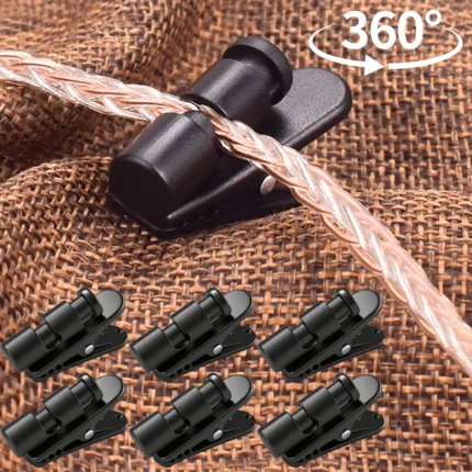 360° rotating earphone cable clip for clothing