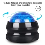 Handheld 360° rotating massage roller ball for muscle relief.