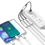 4-way USB A splitter charging cable braided metallic connectors