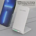 Foldable wireless fast charging stand for iPhone and Android